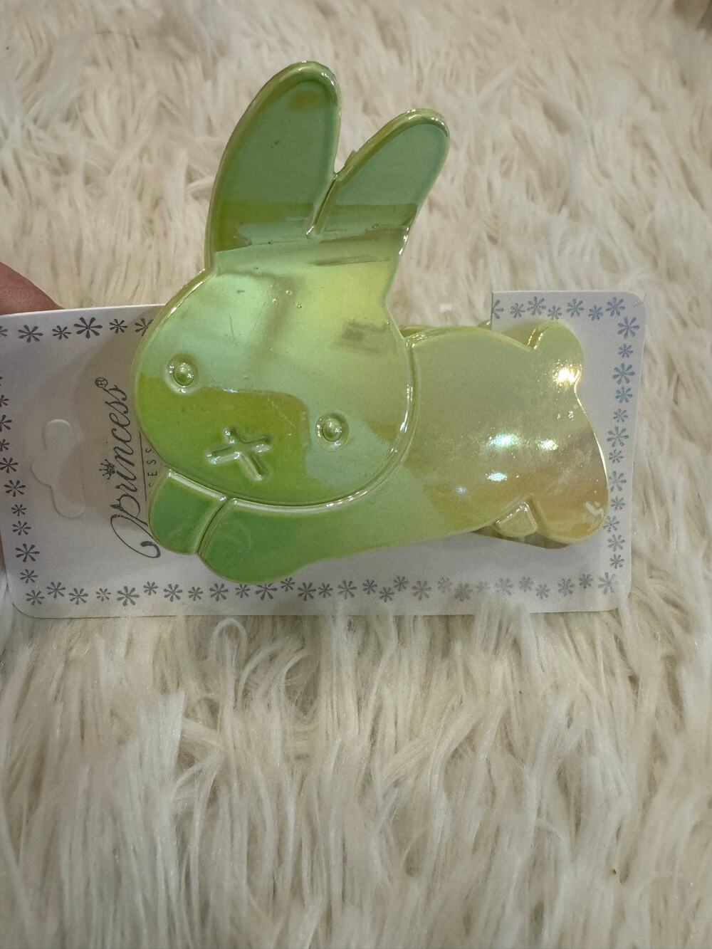 Miffy large iridescent Green hair claw clip  gradient effect #kawaii